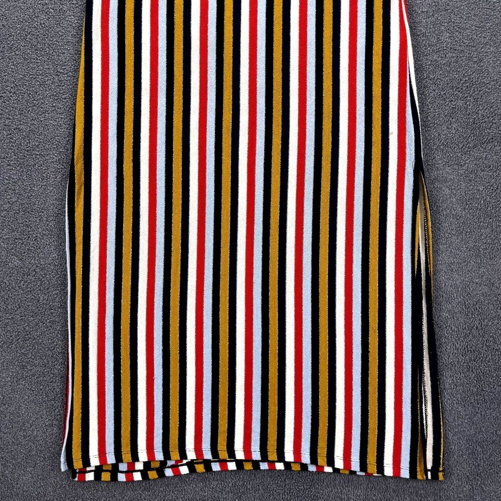 ZARA Dress Woman Medium Striped Stretch Knit Blue Red Collection round neck - Picture 2 of 15